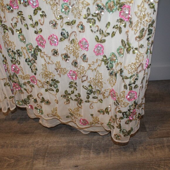 NWT Mac Duggal 5503 Long Sleeve Embellished Floral Gown Dress $698 - Picture 8 of 9